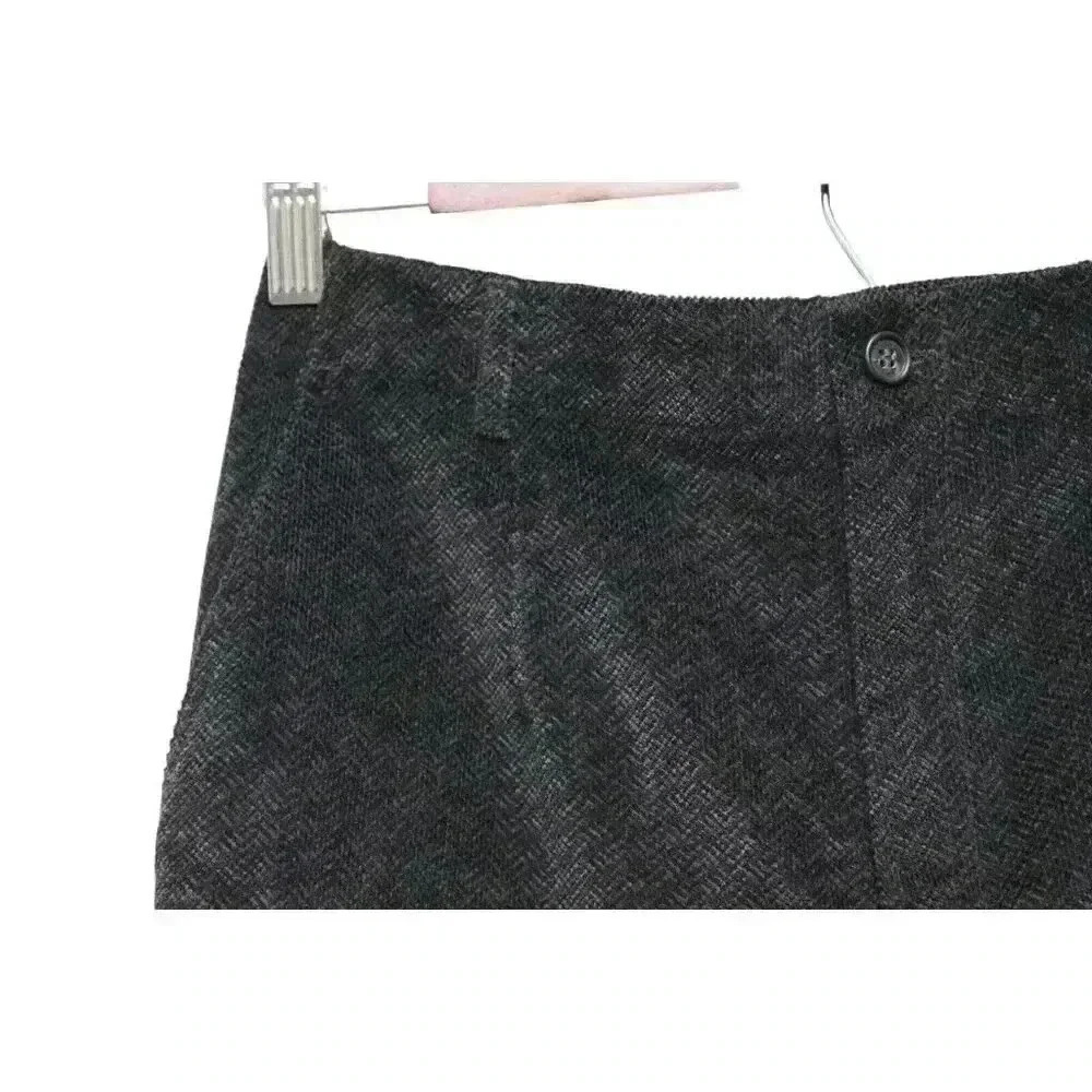 Talbots Velvet Chino Pants Size 8 Chevron Black Cotton Pleated Business Casual - Picture 6 of 12